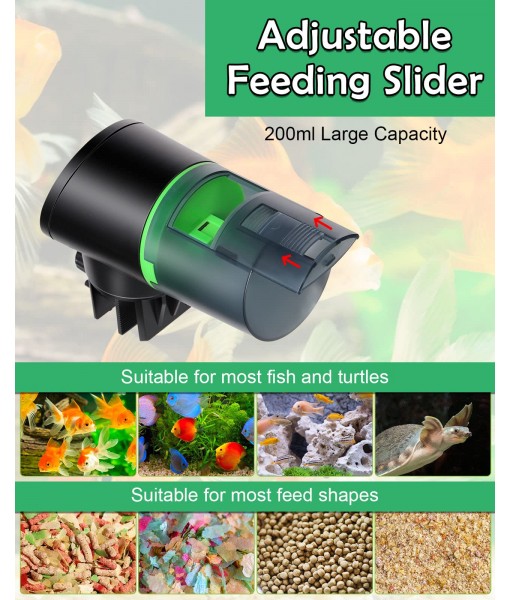 Automatic Fish Feeder Large-Capacity Lithium Battery for Aquarium Fish Tank with LCD Display, Fish Food Dispenser 