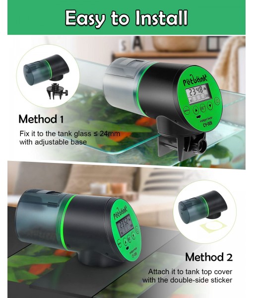 Automatic Fish Feeder Large-Capacity Lithium Battery for Aquarium Fish Tank with LCD Display, Fish Food Dispenser 